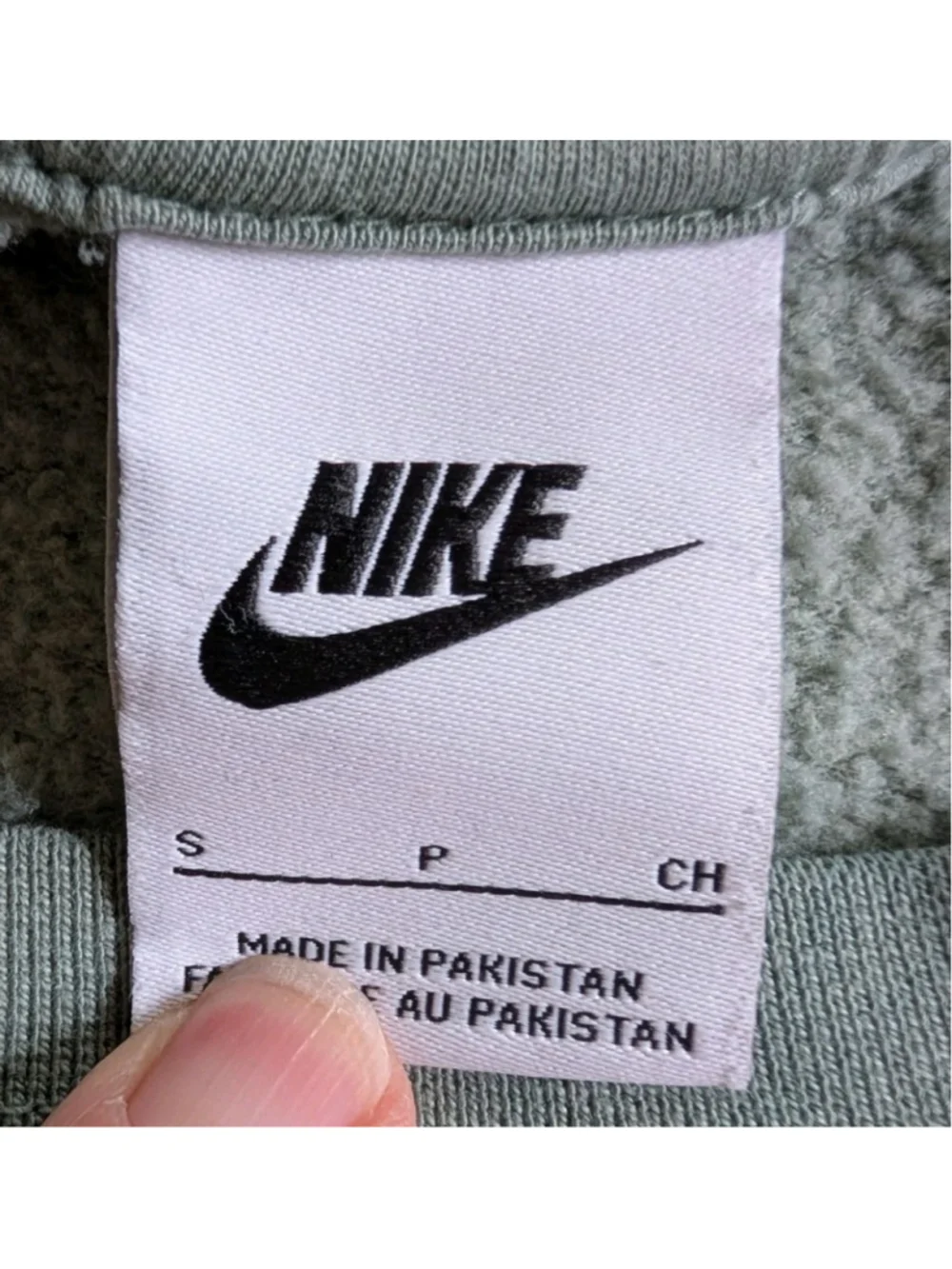 Nike Sportswear Green Womens Size S Spellout Logo Gold Glitter Fleece Sweatshirt